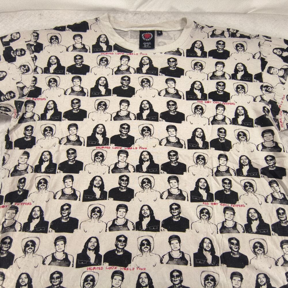 Red Hot Chili Peppers Band Graphic Shirt Adult Mens Size Extra Large XL White